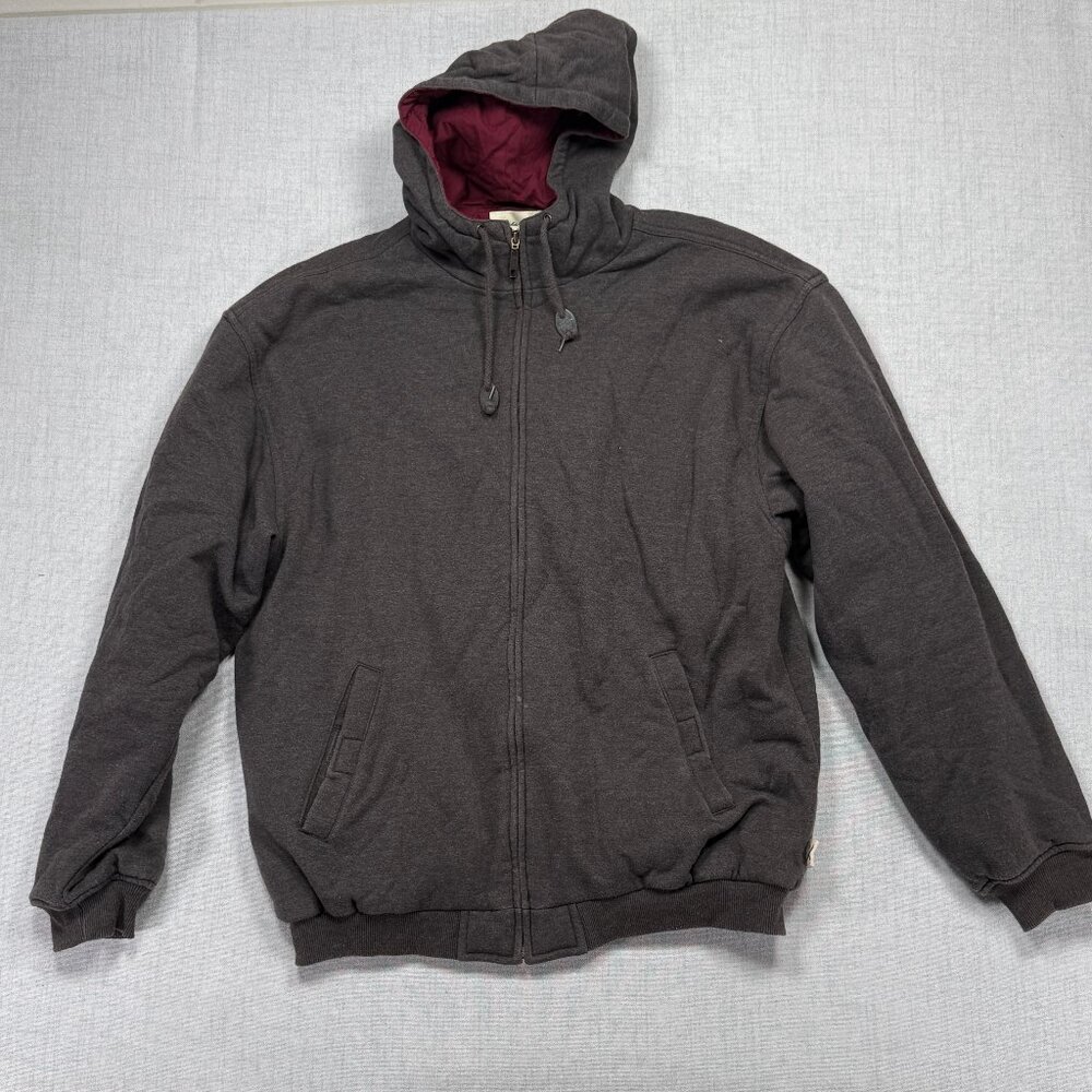 Eddie Bauer Hoodie Jacket Full Zip Front Charcoal Gray Insulated Size L Large